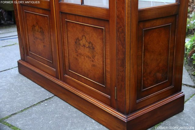 Image 25 of BEVAN FUNNELL BURR WALNUT CHINA GLASS DISPLAY CABINET STAND
