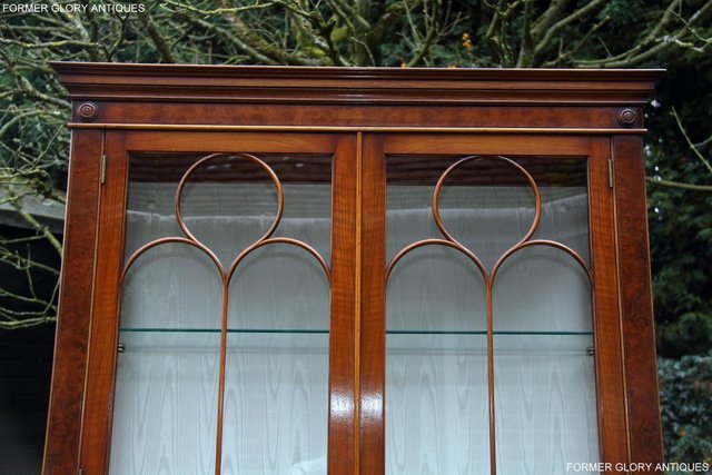Image 27 of BEVAN FUNNELL BURR WALNUT CHINA GLASS DISPLAY CABINET STAND