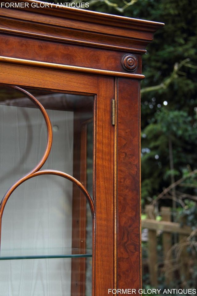 Image 39 of BEVAN FUNNELL BURR WALNUT CHINA GLASS DISPLAY CABINET STAND