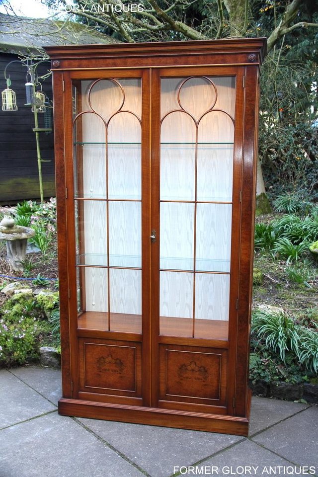 Image 50 of BEVAN FUNNELL BURR WALNUT CHINA GLASS DISPLAY CABINET STAND