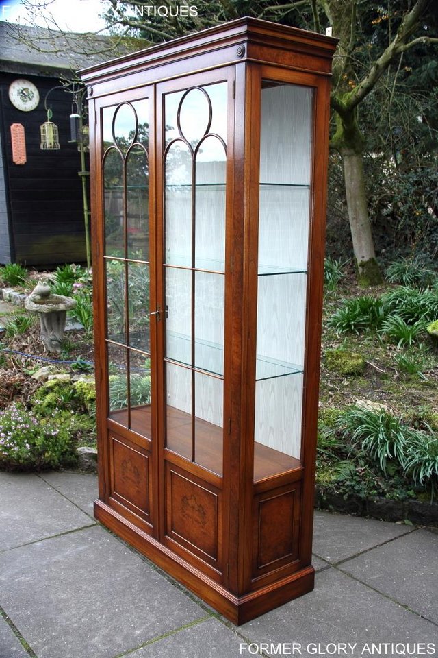 Image 78 of BEVAN FUNNELL BURR WALNUT CHINA GLASS DISPLAY CABINET STAND