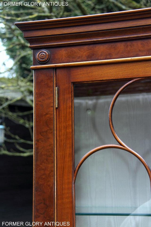 Image 84 of BEVAN FUNNELL BURR WALNUT CHINA GLASS DISPLAY CABINET STAND