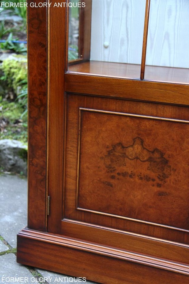 Image 92 of BEVAN FUNNELL BURR WALNUT CHINA GLASS DISPLAY CABINET STAND