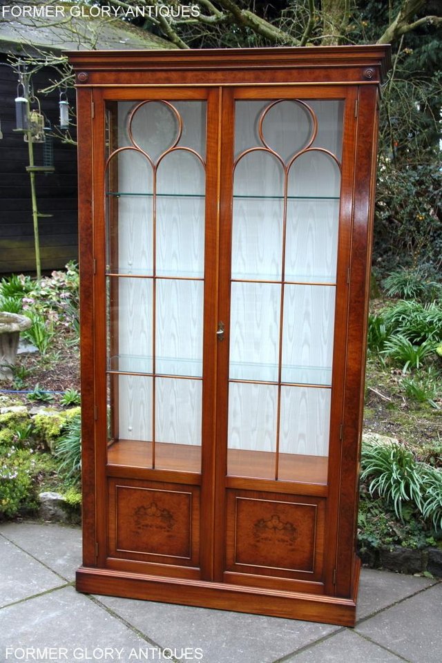 Image 94 of BEVAN FUNNELL BURR WALNUT CHINA GLASS DISPLAY CABINET STAND