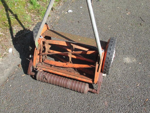 Preview of the first image of 1980's Lawnmower (Push one) Well worn but still useable.