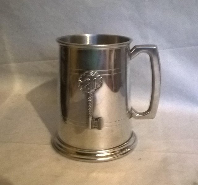 Preview of the first image of BOXED H SAMUEL PEWTER 21st TANKARD  MADE IN SHEFFIELD.