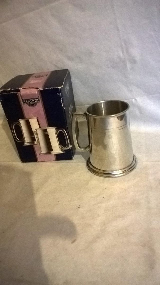 Image 2 of BOXED H SAMUEL PEWTER 21st TANKARD  MADE IN SHEFFIELD