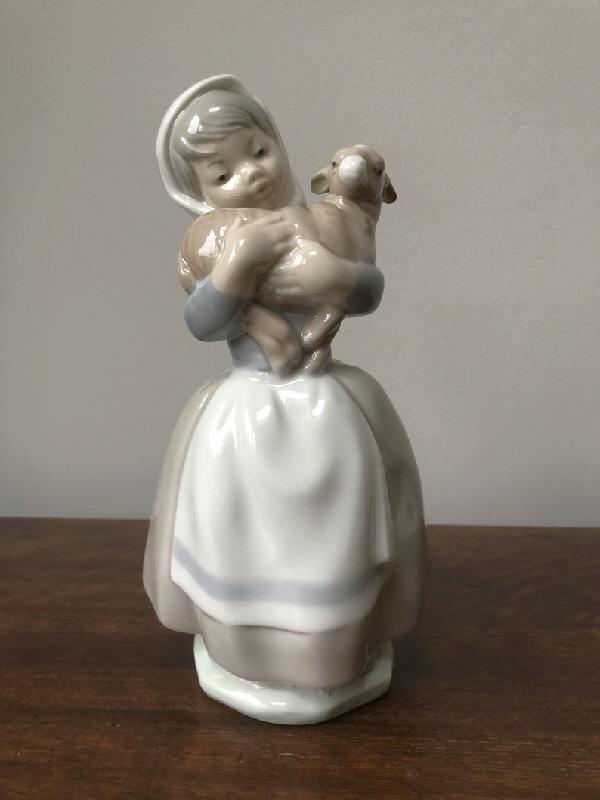 Preview of the first image of Nao Porcelain "Lamb In Arms" Figurine - Retired.   BX12.