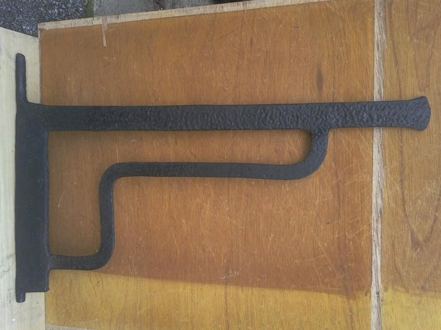 Preview of the first image of Antique Iron Rattencrook Inglenook Fireplace Pot Hanger.