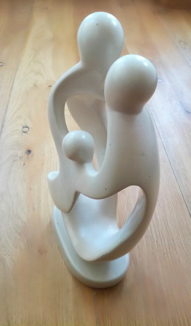 Preview of the first image of NEW Hand Crafted Sculpture Figurine Trio Art Cream Citrine.