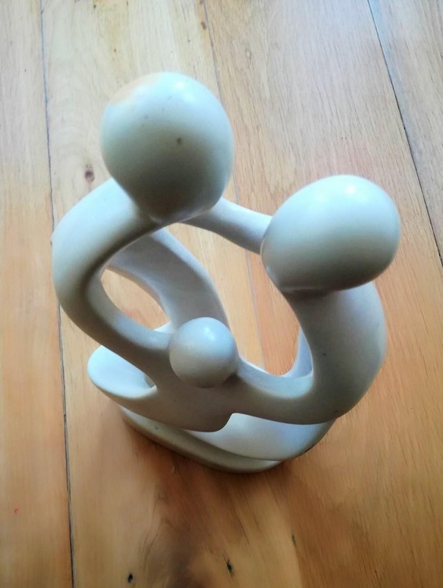 Image 2 of NEW Hand Crafted Sculpture Figurine Trio Art Cream Citrine