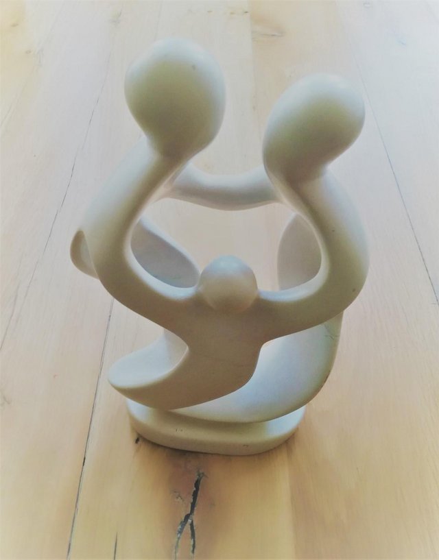 Image 3 of NEW Hand Crafted Sculpture Figurine Trio Art Cream Citrine