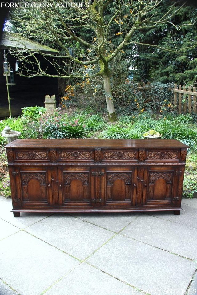 Image 8 of A TITCHMARSH AND GOODWIN CARVED OAK DRESSER BASE SIDEBOARD