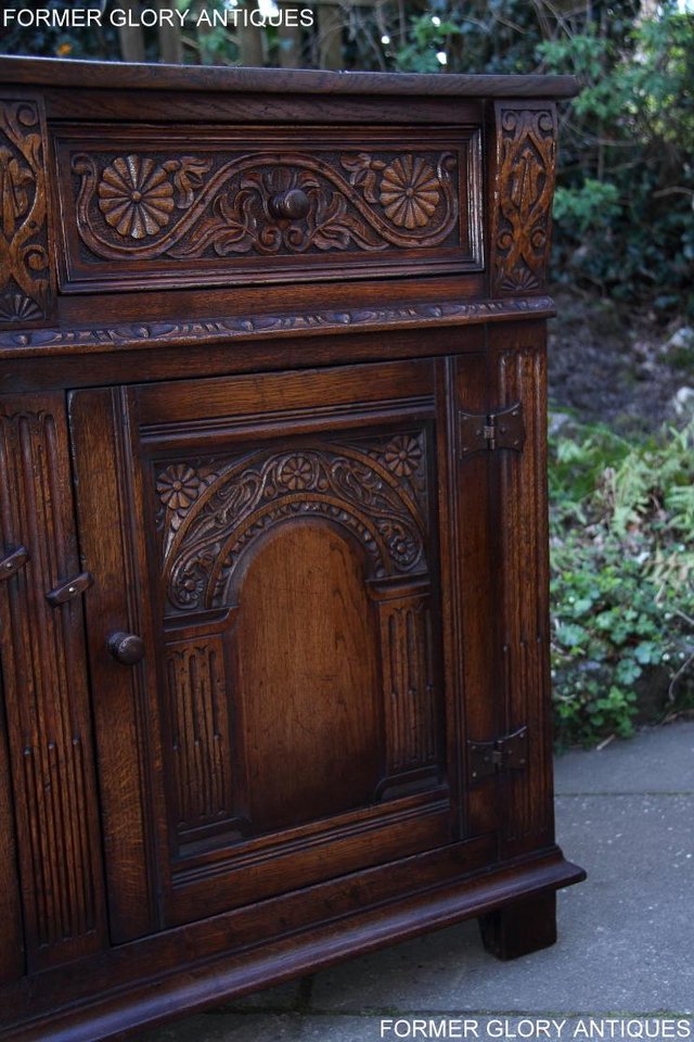 Image 11 of A TITCHMARSH AND GOODWIN CARVED OAK DRESSER BASE SIDEBOARD