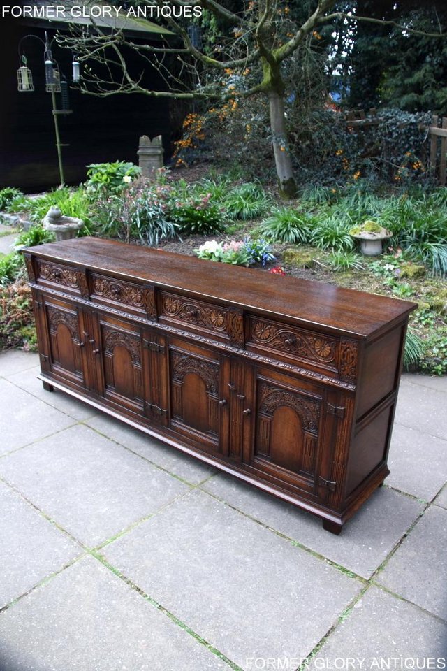 Image 26 of A TITCHMARSH AND GOODWIN CARVED OAK DRESSER BASE SIDEBOARD