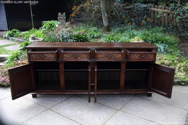 Image 34 of A TITCHMARSH AND GOODWIN CARVED OAK DRESSER BASE SIDEBOARD