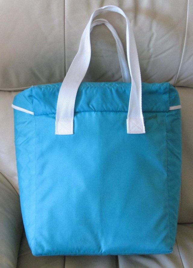 Preview of the first image of INSULATED PICNIC BAG/COOLER, green, white webb handles..