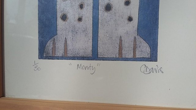 Image 2 of 'Monty' by C Davis - Numbered Print 1/30 - Framed