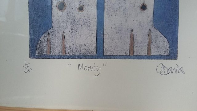 Image 4 of 'Monty' by C Davis - Numbered Print 1/30 - Framed