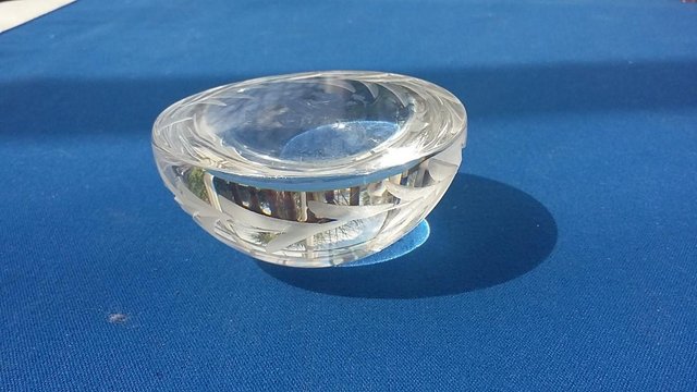 Image 6 of Edinburgh Crystal Small Glass Paperweight Clear Map Scotland