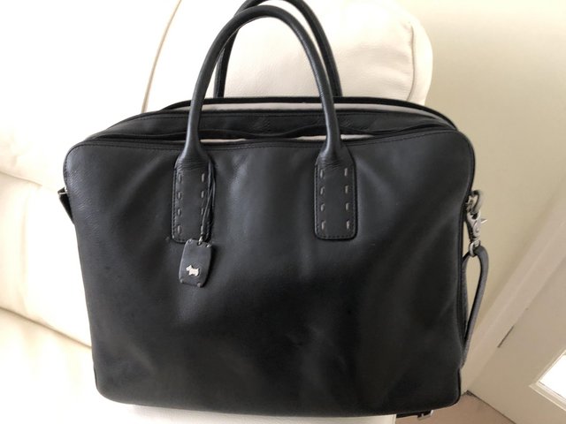 Preview of the first image of Radley Black leather bag / work briefcase bag.