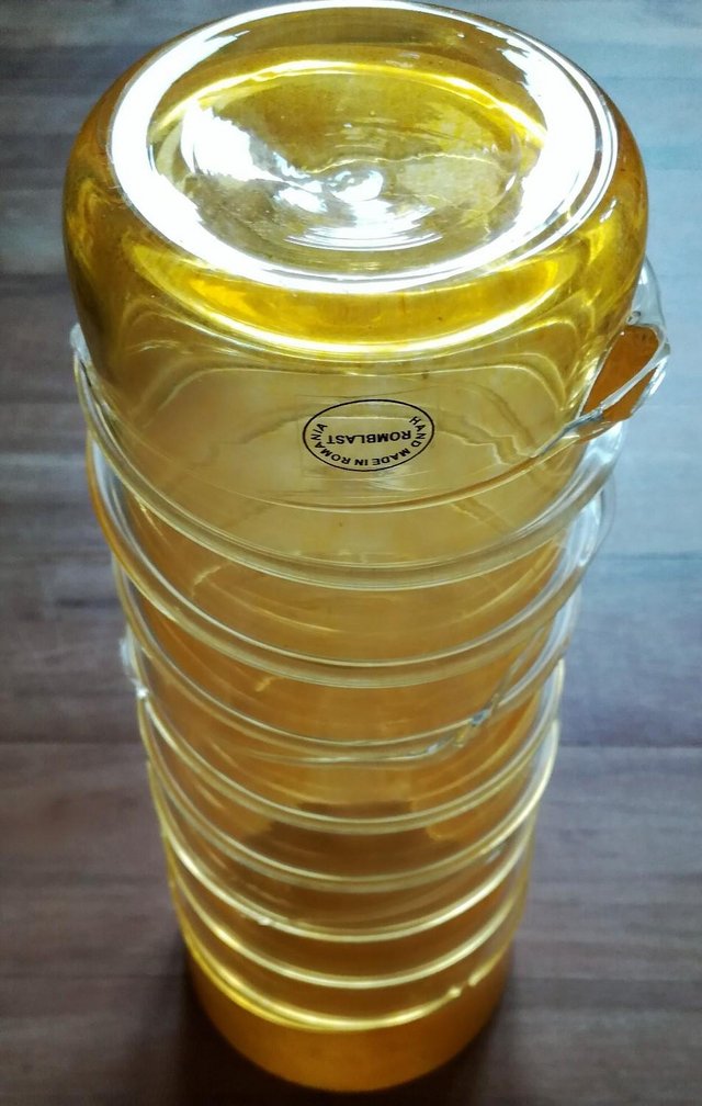 Image 3 of CONTEMPORARY GLASSWARE Yellow Vase Handmade Ornament Display