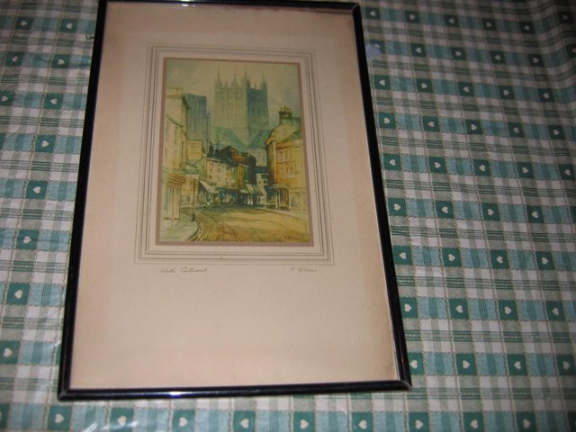 Image 3 of Vintage Framed Wells cathedral Scene Prints  F. Robson