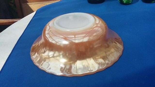 Image 4 of Vintage 1960s Anchor Hocking Fire King Peach Luster Bowl