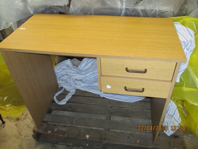 Image 2 of Pine knee-hole desk