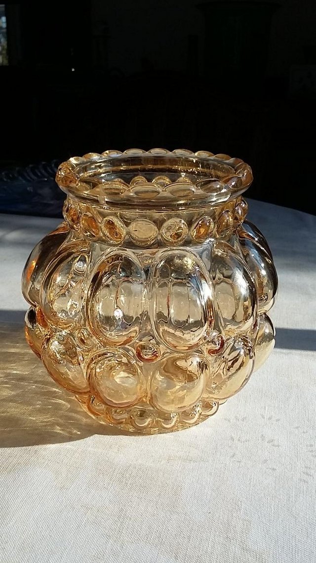 Image 6 of Pair of Vintage Retro Small Amber Bubble Lamp Shades