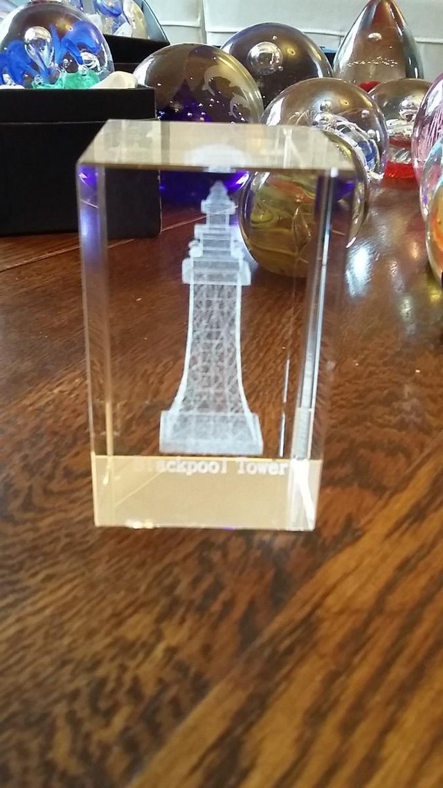Image 2 of 3D Laser Engraved Optical Crystal Blackpool Tower