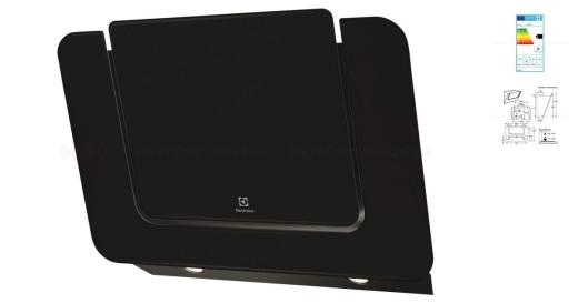 Preview of the first image of ELECTROLUX 80CM BLACK GLASS ANGLE HOOD-3 SPEEDS*NEW BOXED*.