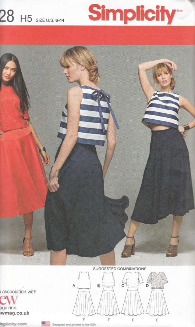Preview of the first image of Simplicity K8128 Pattern - Top and Skirt.