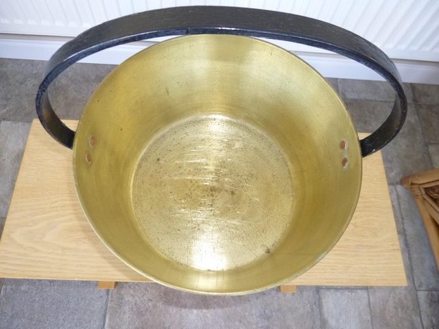 Preview of the first image of Brass preserving pan,ideal  for  jam making etc..