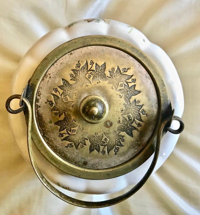 Image 2 of 1930s English Stamped Porcelain Biscuit Jar