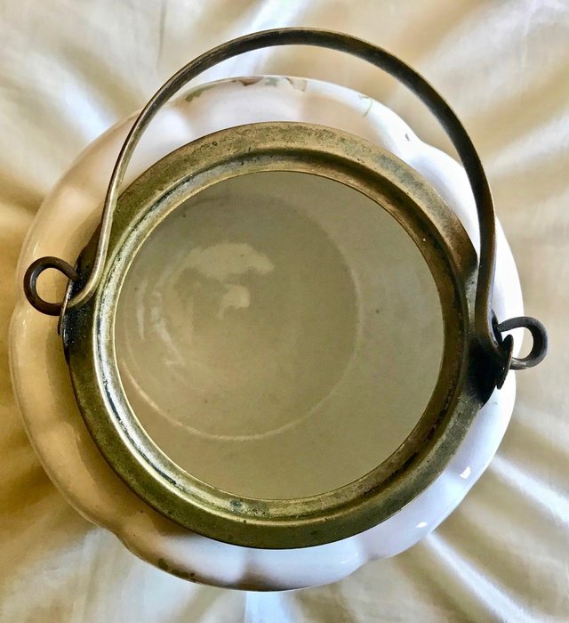 Image 5 of 1930s English Stamped Porcelain Biscuit Jar