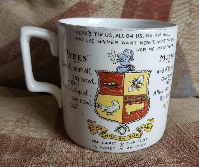 Image 2 of Antique/Vintage Tykes Motto Pottery Mug