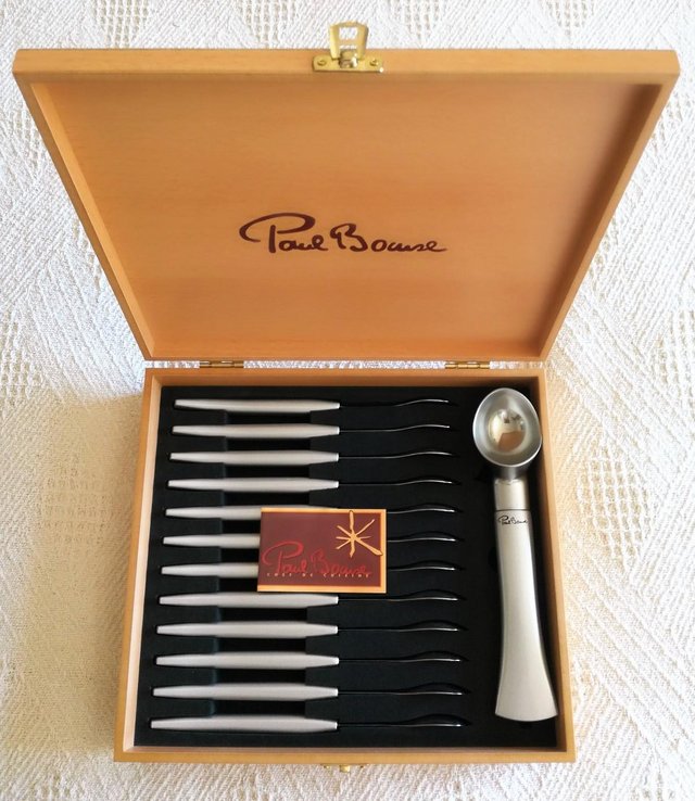 Preview of the first image of ICE CREAM Spoon Scoop Cutlery Set PAUL BECUSE 13 Piece Boxed.