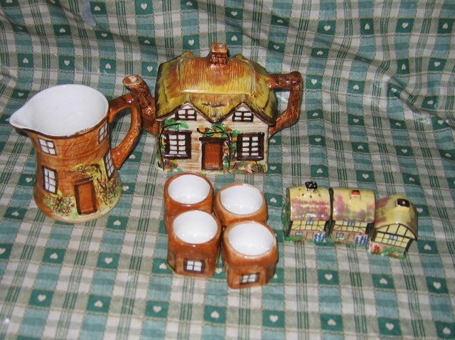 Preview of the first image of Price & Keele Cottage ware teapots,jug, biscuit barrel Job l.