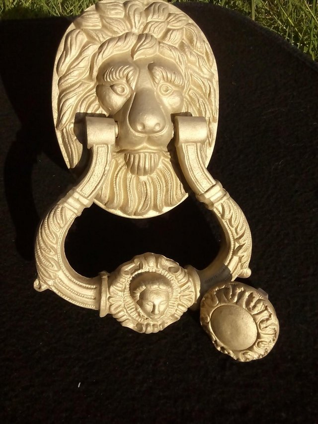 Preview of the first image of Huge / Heavy Solid Brass Lion Door Knocker.