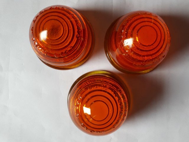 Preview of the first image of Lucas L594 Amber Flasher Indicator Flat Base Glass Lens X3.