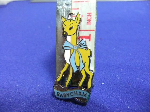 Preview of the first image of badge babycham advert advertising 1970s promotion bar staff.