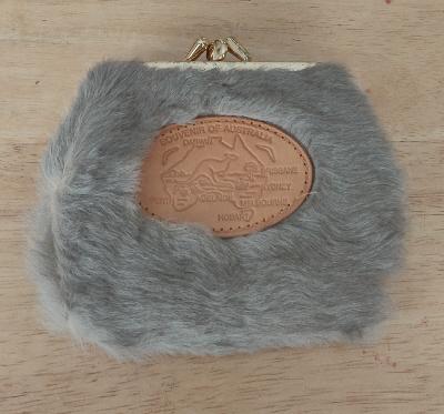 Preview of the first image of Genuine Australian Kangaroo Fur & Leather Purse   BX11.