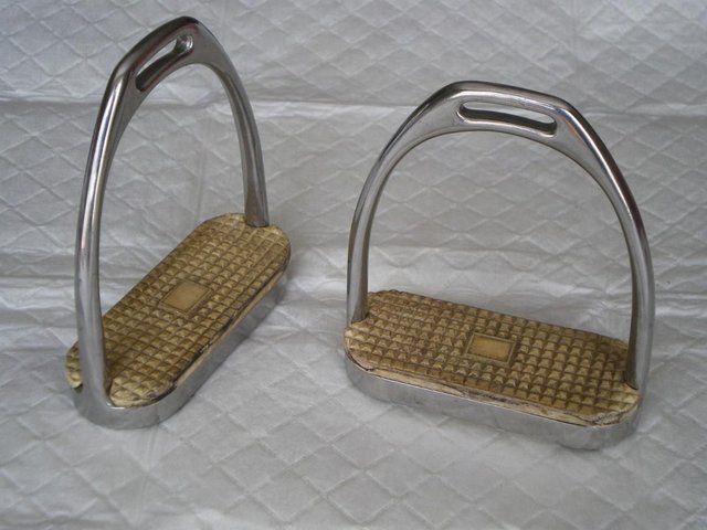 Preview of the first image of Ladies stirrup irons with rubber treads..