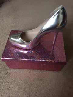 Preview of the first image of LK Bennett Ladies Silver Court Shoes.