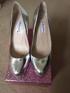 Image 3 of LK Bennett Ladies Silver Court Shoes