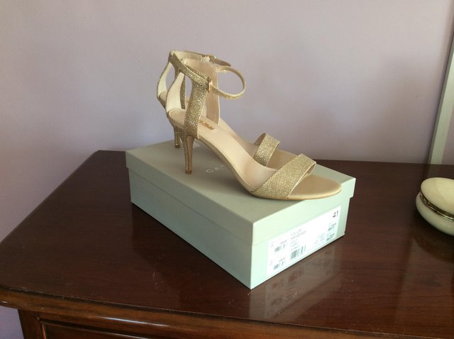 Image 2 of Carmela Special Occasion Sparkly Gold Sandals Size 41