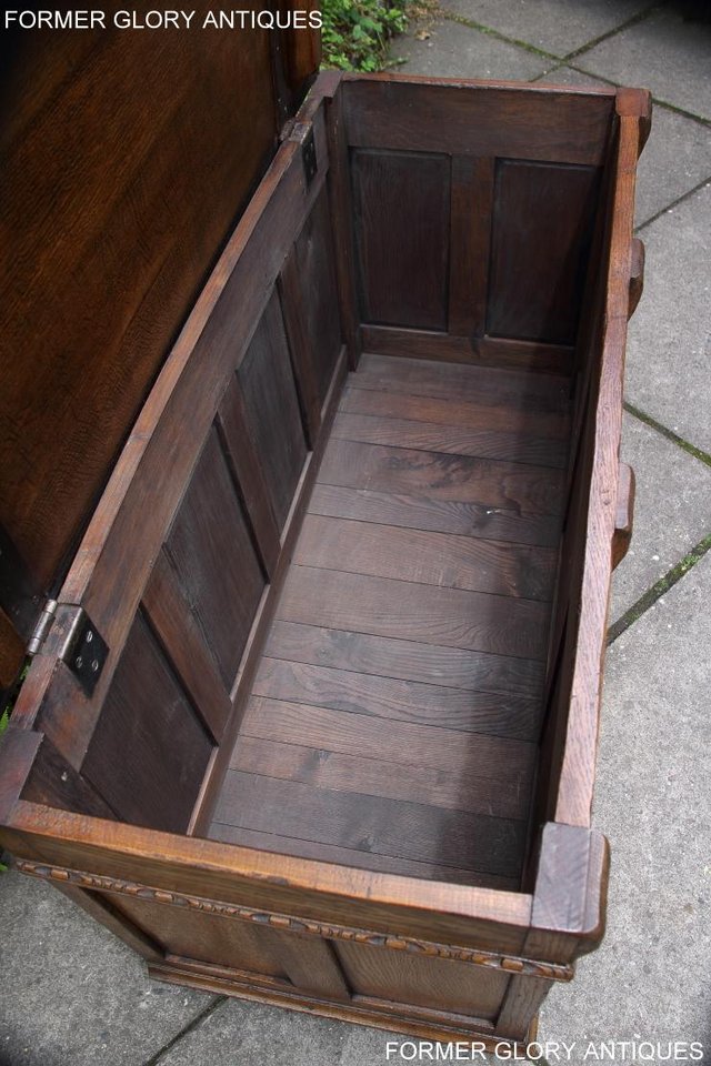 Image 18 of A TITCHMARSH AND GOODWIN CARVED OAK BLANKET BOX CHEST COFFER
