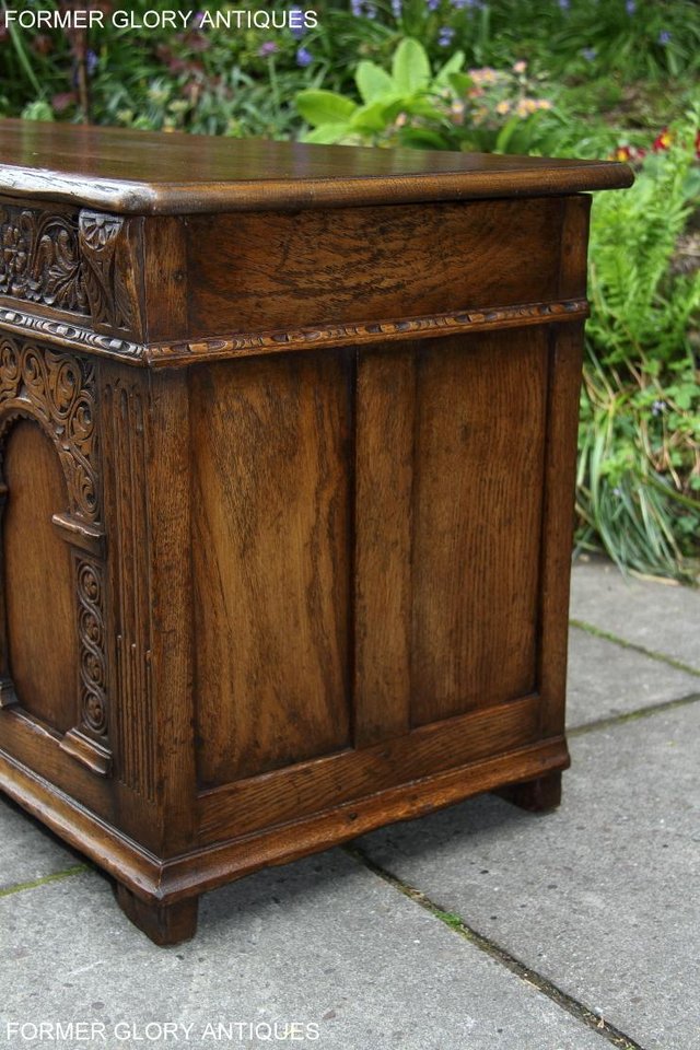 Image 19 of A TITCHMARSH AND GOODWIN CARVED OAK BLANKET BOX CHEST COFFER