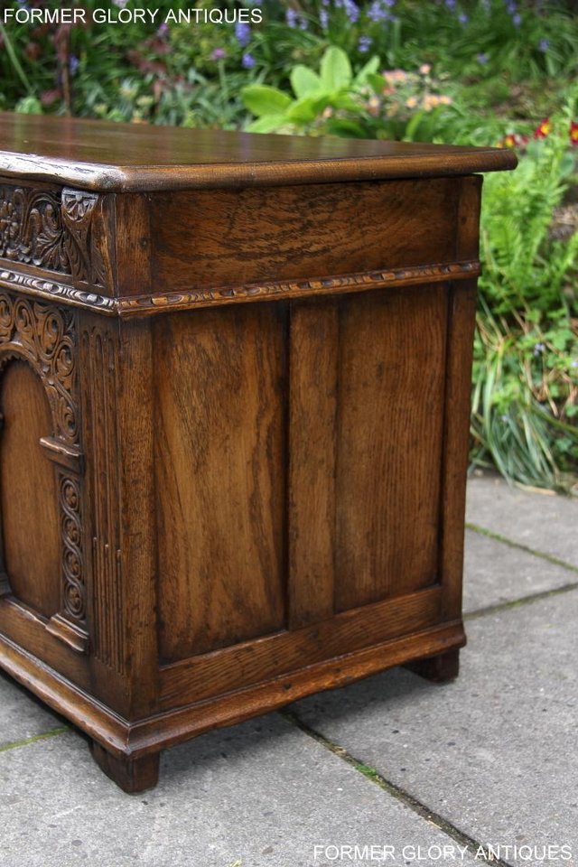 Image 77 of A TITCHMARSH AND GOODWIN CARVED OAK BLANKET BOX CHEST COFFER